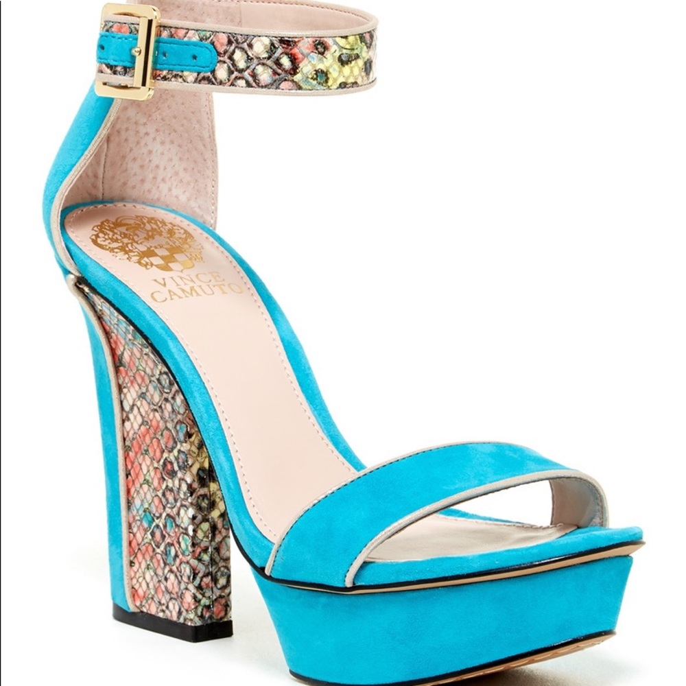 Vince camuto teal platform 91/2